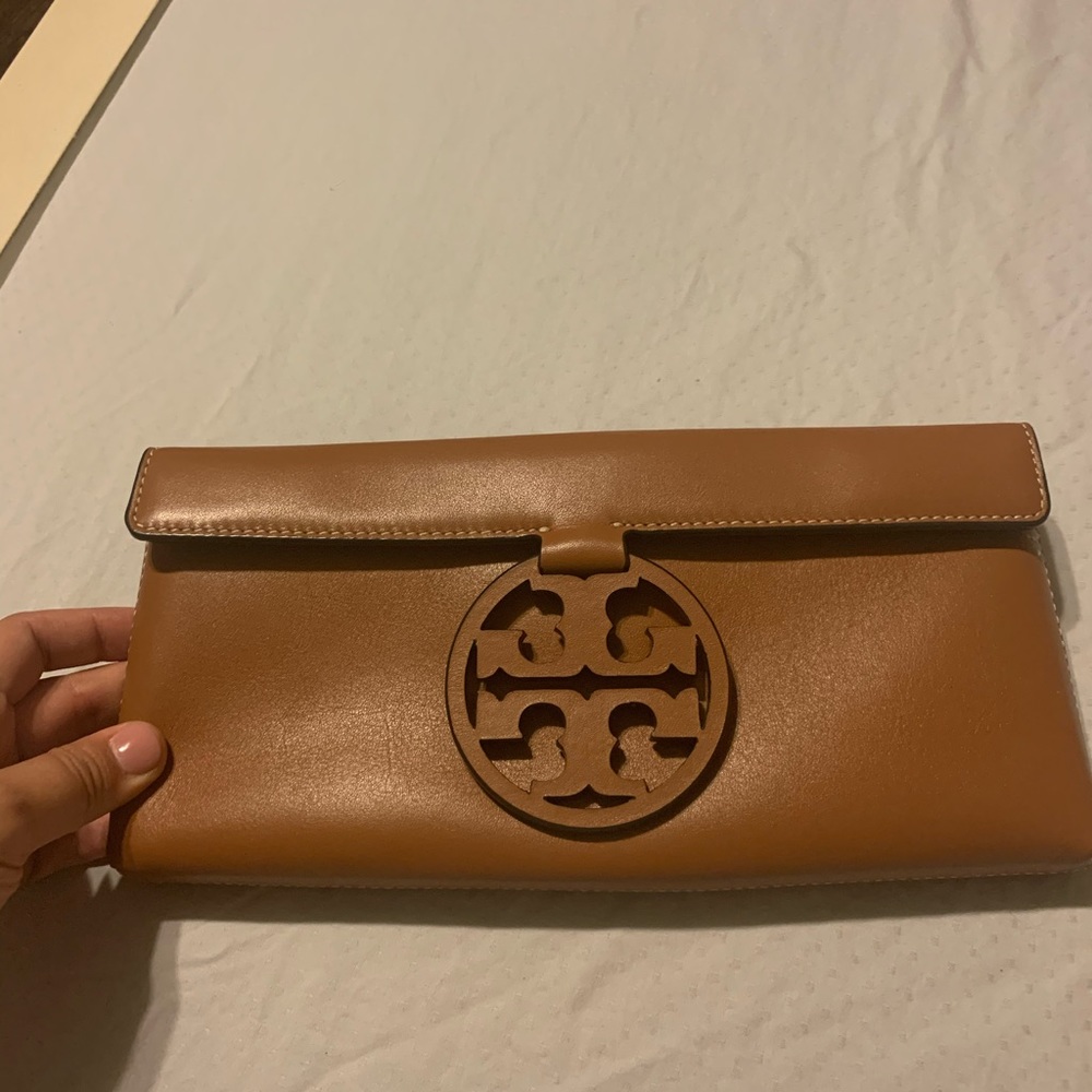 Tory Burch Miller Clutch, Brown